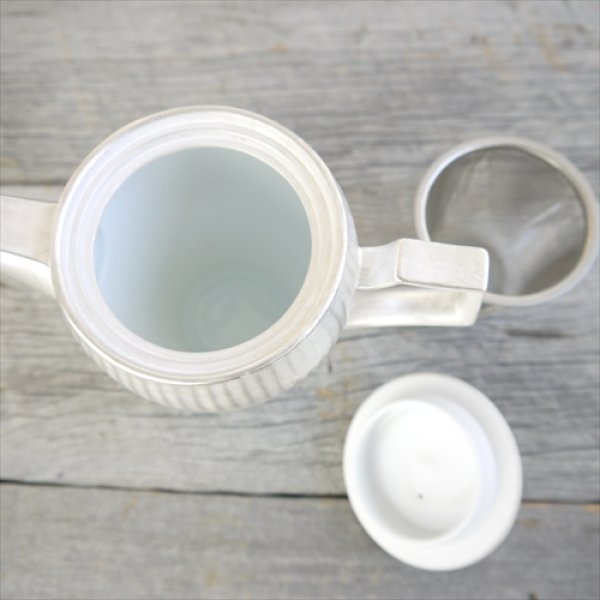 画像6: 有田焼/伊万里陶芸/WA・SA・BI 和茶美-しのぎティーポット/銀/Φ8.5X17X14.5 (6)