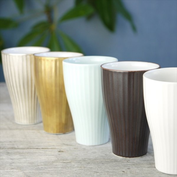 画像10: 有田焼/伊万里陶芸/WA・SA・BI 和茶美-しのぎ立小煎茶碗/青磁/Φ5.5X8.3 (10)