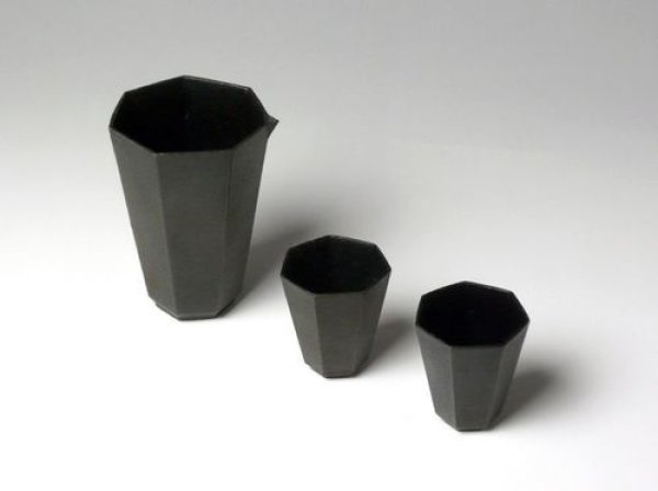 画像14: 酒器/竹中銅器/七極(ななきわみ)/畠春斎/片口・ぐい呑みX2セット (14)