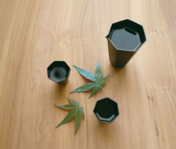 画像13: 酒器/竹中銅器/七極(ななきわみ)/畠春斎/片口・ぐい呑みX2セット (13)