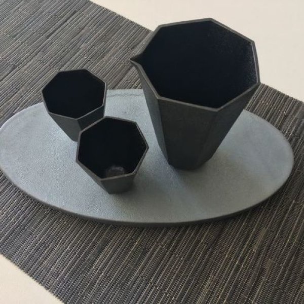 画像11: 酒器/竹中銅器/七極(ななきわみ)/畠春斎/片口・ぐい呑みX2セット (11)