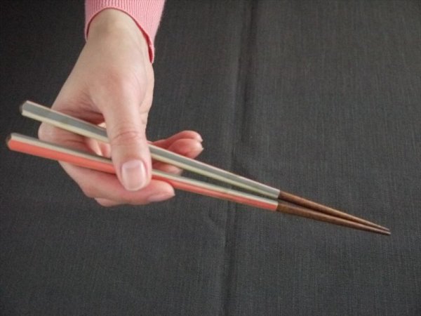 画像2: 箸蔵まつかん/箸/染め分け 橙/22.5cm (2)