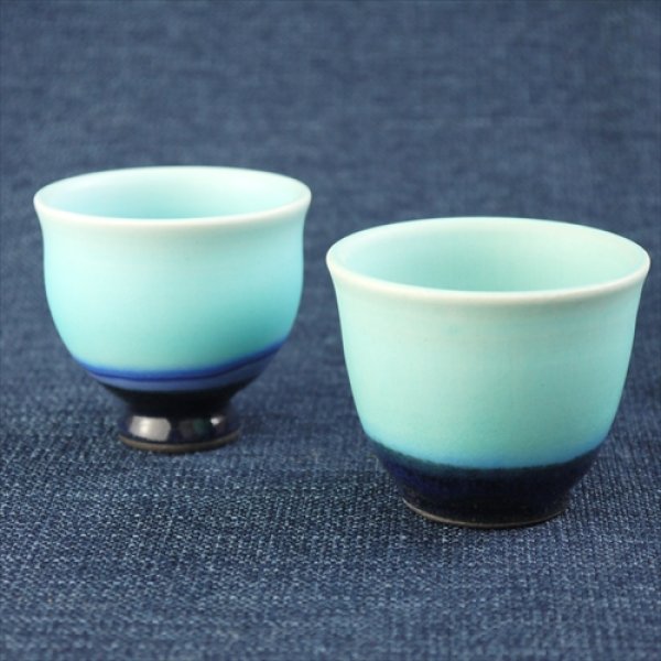 画像10: 京焼/トルコ青/ぐい呑/芦田直人//φ6.3 X H5.3 (10)