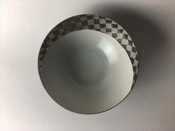 画像3: 清水焼(京焼)/小川宣之/LUCEAT/ボウル(特大)/黒×銀 市松紋 (3)