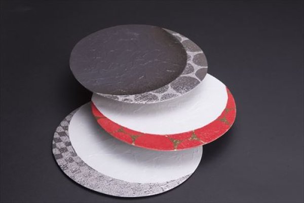 画像6: 清水焼(京焼)/小川宣之/LUCEAT/24cmプレート皿/白×赤 金水玉紋 (6)