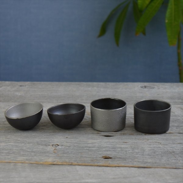 画像6: 京焼（清水焼）/小川宣之/うたげ/ミニボウル（ラウンド型）/黒銀/Φ6 X H3.5 (6)