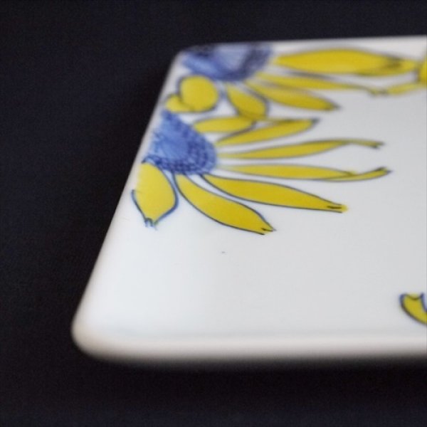 画像4: 有田焼/惣次郎窯/向日葵プレート 7寸/一辺21cm (4)