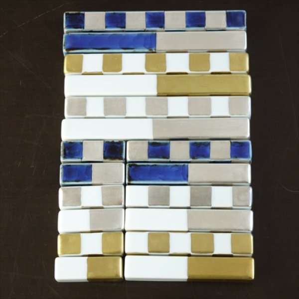 画像11: 有田焼/福珠窯/カトラリーレスト（小）/白磁金彩市松/3.6cm (11)