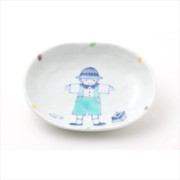 画像3: 有田焼/福珠窯/名入れ子供食器/ピクニック男の子 4点セット[Ｂ] (3)