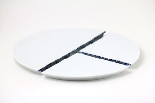 有田焼/福珠窯/染付銀蘭手/古伊万里松竹梅9寸平皿 /Φ27 X H1