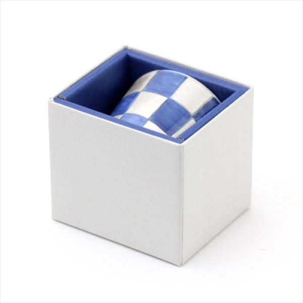 画像4: 有田焼/福珠窯/銀彩染付/フリーカップ市松/Φ7 X H5.5 (4)