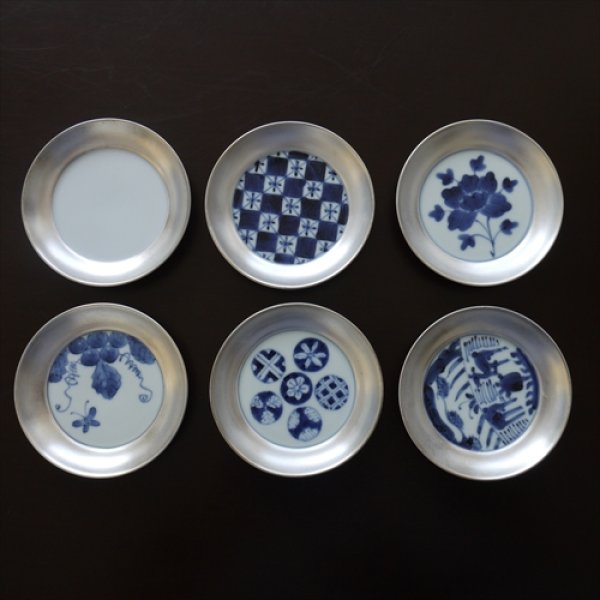 画像10: 有田焼/福珠窯/銀彩染付双鹿図/3.3寸段入り丸小皿/Φ10.2 X H1.8 (10)