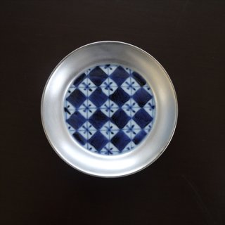 有田焼/福珠窯/染付銀蘭手/古伊万里松竹梅9寸平皿 /Φ27 X H1 有田焼/福珠窯/染付銀蘭手/古伊万里松竹梅9寸平皿 /Φ27 X H1