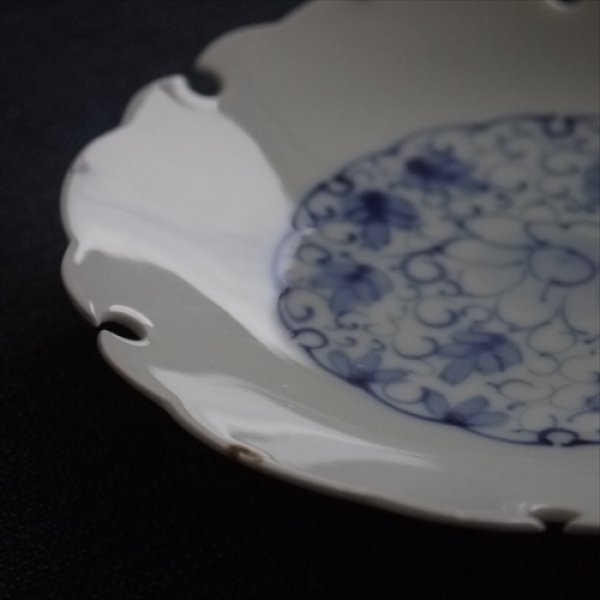 画像3: 有田焼/草山窯/雪輪5寸銘々皿　花唐草/Φ15 (3)