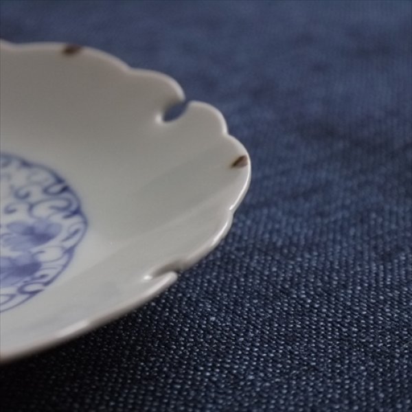 画像5: 有田焼/草山窯/雪輪5寸銘々皿　花唐草/Φ15 (5)