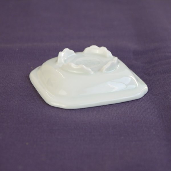 画像5: 有田焼/伯父山窯/濃桔梗四足小皿(小)/7.5×2.5 (5)