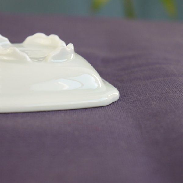 画像6: 有田焼/伯父山窯/濃桔梗四足小皿(小)/7.5×2.5 (6)