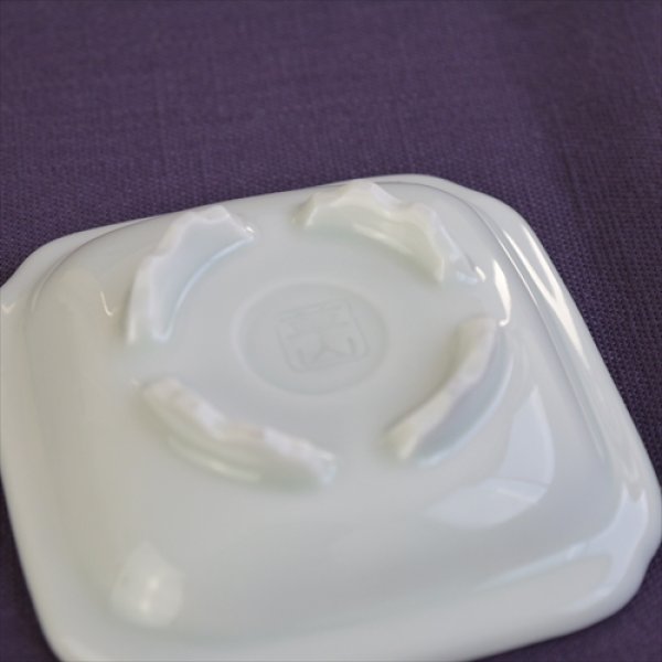 画像9: 有田焼/伯父山窯/濃桔梗四足小皿(小)/7.5×2.5 (9)