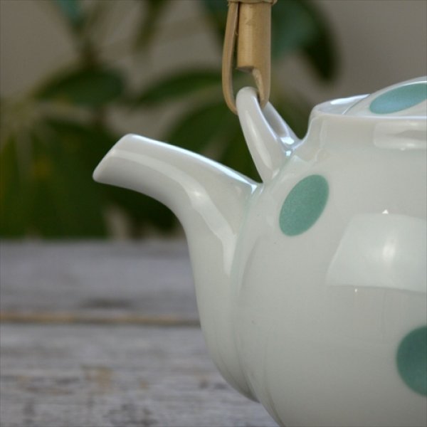 画像4: フラッグス/副千製陶所/象嵌シリーズ土瓶/グリーン/Φ11 X H11 (4)