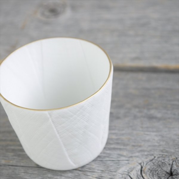 画像2: 有田焼/文山製陶/ceramic mimic fabric/グラス/ゴールド/Φ6 X H5.7 (2)
