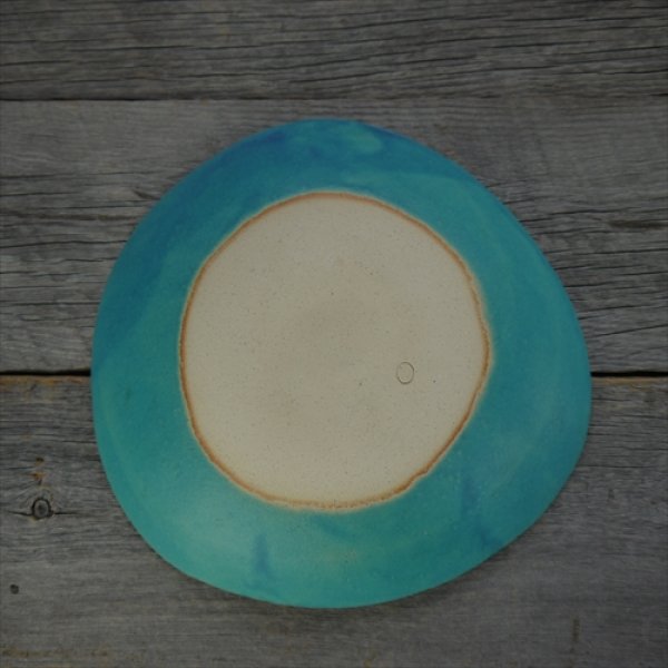 画像6: 岡田陶工房/信楽焼/ビスケットシリーズ/三角/ターコイズ/24.5X24.5 (6)