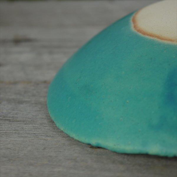 画像8: 岡田陶工房/信楽焼/ビスケットシリーズ/三角/ターコイズ/24.5X24.5 (8)