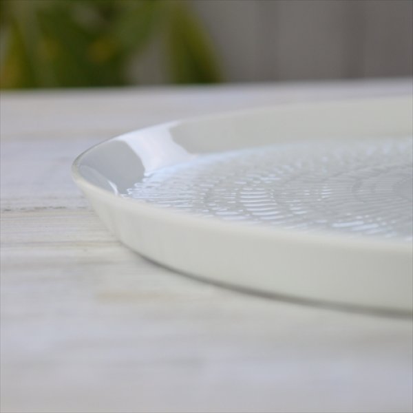 画像3: 波佐見焼/一真窯/白磁飛カンナ21cm丸プレート/白/Φ21 (3)