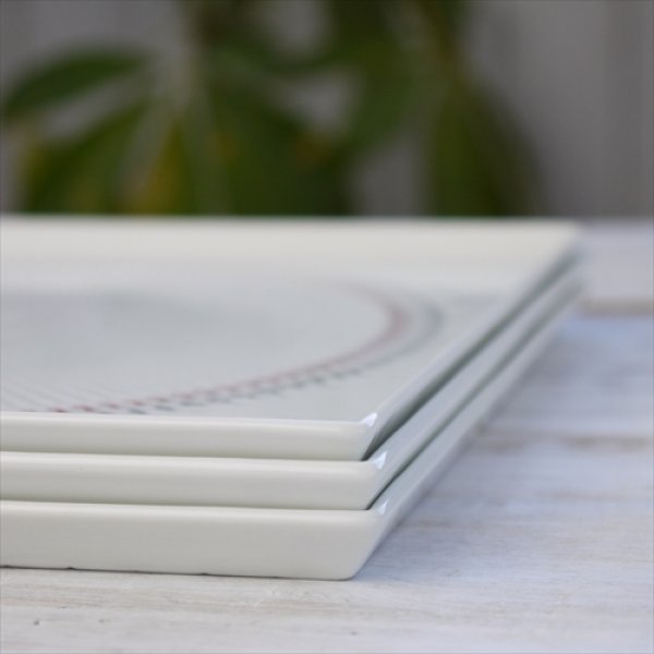 画像11: 波佐見焼/一真窯/色染絆21cmスクエア皿/青/21x21 (11)