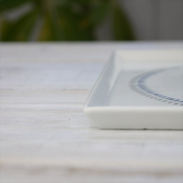 画像3: 波佐見焼/一真窯/色染絆21cmスクエア皿/青/21x21 (3)