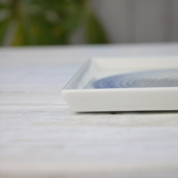 画像3: 波佐見焼/一真窯/色染カンナスクエア皿（中）/青/13.5x13.5 (3)