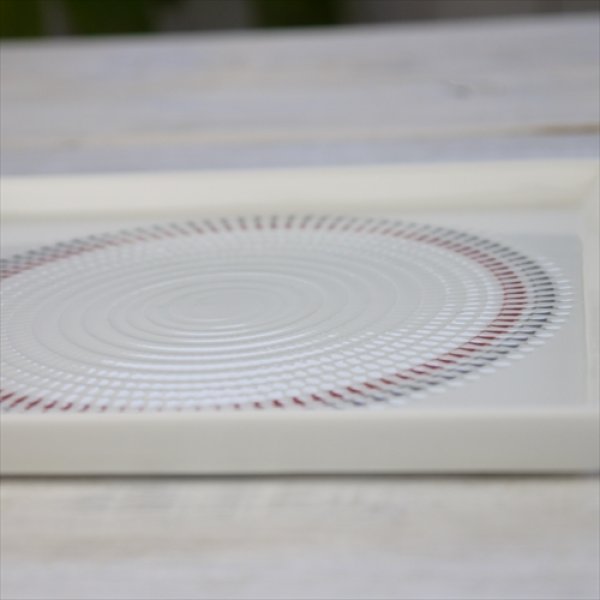 画像5: 波佐見焼/一真窯/色染絆13.5cmスクエア皿/赤/13.5x13.5 (5)