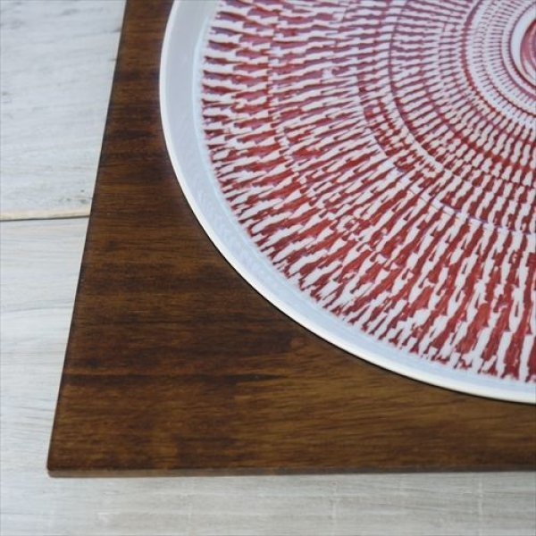 画像7: 波佐見焼/一真窯/木台（茶）付プレート・26cm丸プレートセット/【3色】/プレートΦ26.0 X H1.5 / 木台Φ29.5 X H2.3 (7)