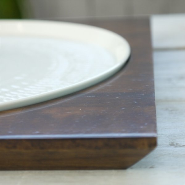 画像10: 波佐見焼/一真窯/木台（茶）付プレート・26cm丸プレートセット/【3色】/プレートΦ26.0 X H1.5 / 木台Φ29.5 X H2.3 (10)