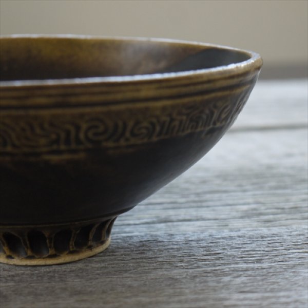 画像5: 笠間焼/小松陶房/茶碗/モスグリーン/Φ13 (5)