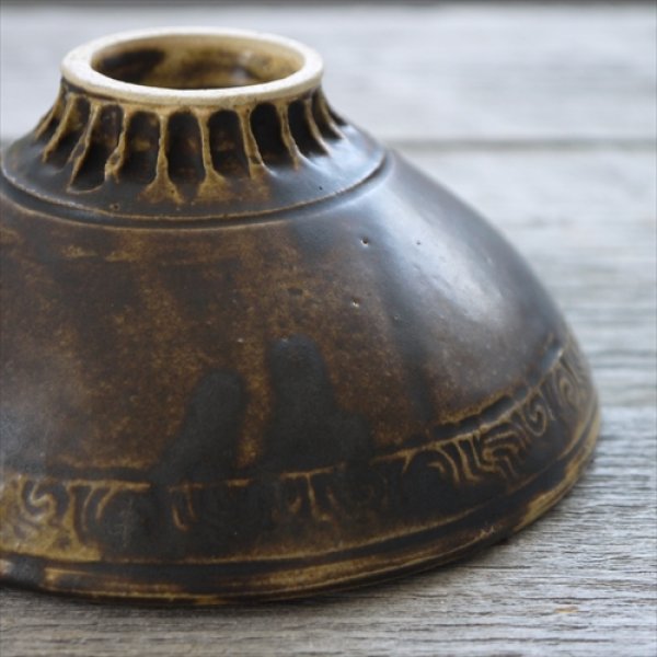 画像9: 笠間焼/小松陶房/茶碗/モスグリーン/Φ13 (9)