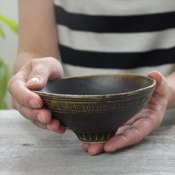 画像11: 笠間焼/小松陶房/茶碗/モスグリーン/Φ13 (11)