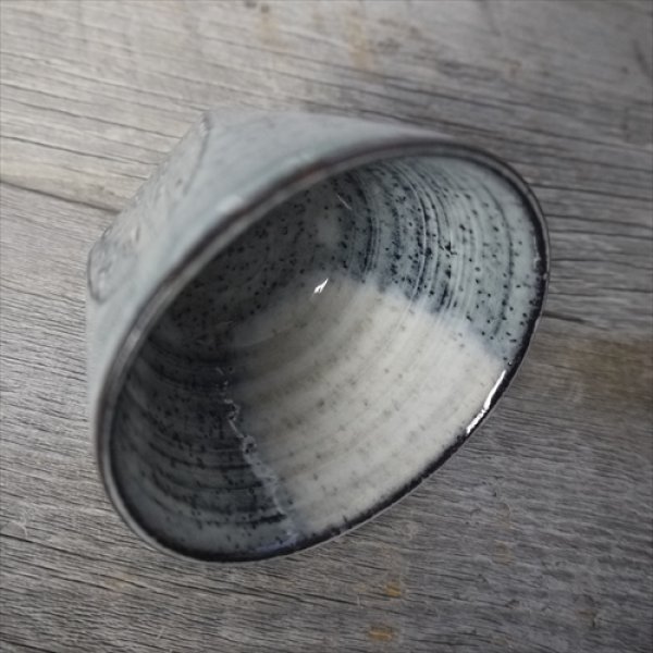 画像7: 萩焼/松光山栄光/青釉　面取碗皿/Φ9.7 X H6cm (7)