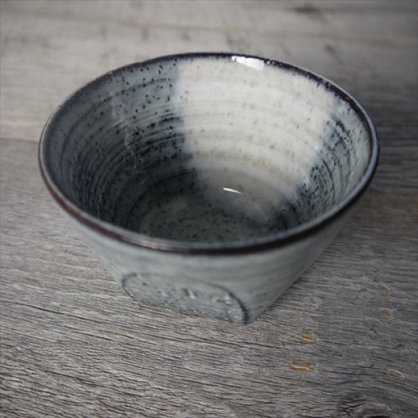 画像8: 萩焼/松光山栄光/青釉　面取碗皿/Φ9.7 X H6cm (8)