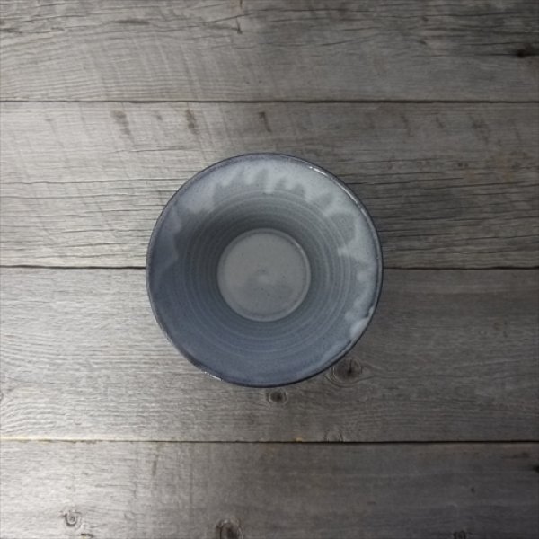 画像2: 萩焼/松光山栄光/青釉　しのぎ丼/Φ16.8 X H9.1cm (2)