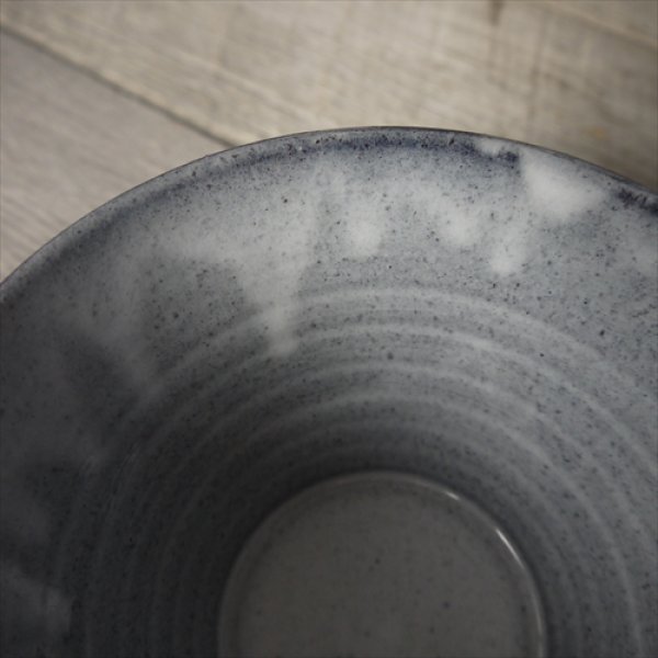 画像7: 萩焼/松光山栄光/青釉　しのぎ丼/Φ16.8 X H9.1cm (7)