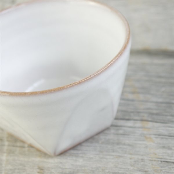 画像7: 萩焼/松光山栄光/白釉/面取碗皿/Φ9.8 X H6.4 (7)