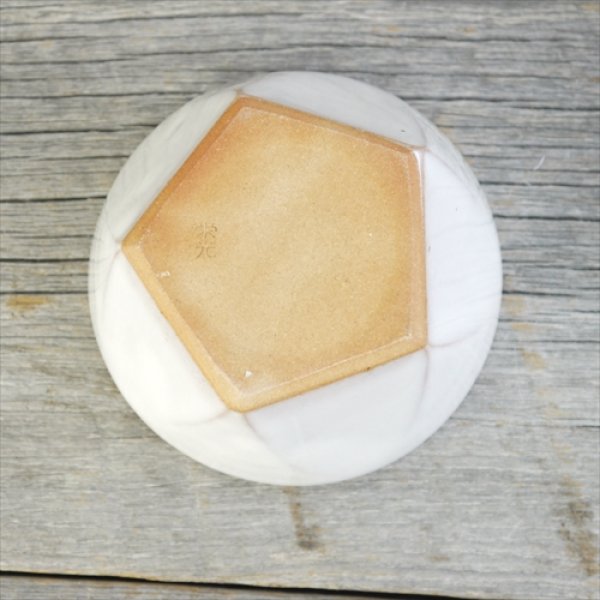 画像10: 萩焼/松光山栄光/白釉/面取碗皿/Φ9.8 X H6.4 (10)