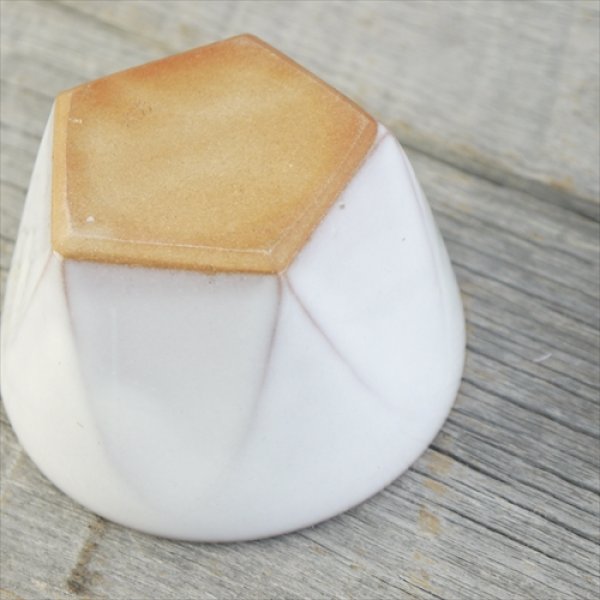 画像11: 萩焼/松光山栄光/白釉/面取碗皿/Φ9.8 X H6.4 (11)