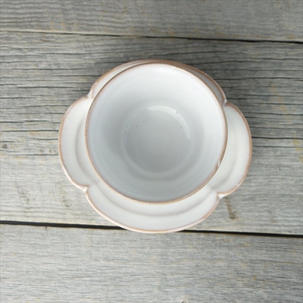 画像3: 萩焼/松光山栄光/白釉/面取碗皿/Φ9.8 X H6.4 (3)