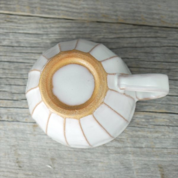 画像5: 萩焼/松光山栄光/白釉/面取マグカップ/Φ9 X H7.7 (5)