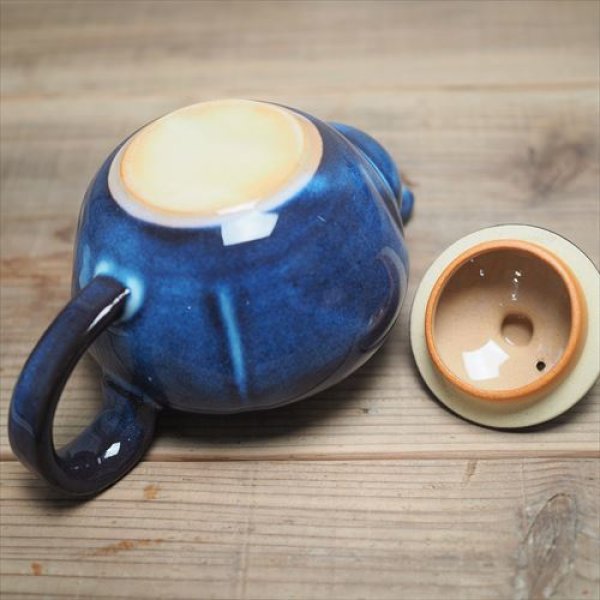 画像5: 萩焼/松光山栄光/青萩釉 ポット/Φ11.7XH8.2 (5)