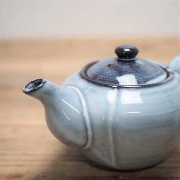 画像3: 萩焼/松光山栄光/青釉 ポット/Φ11.7XH8.2 (3)