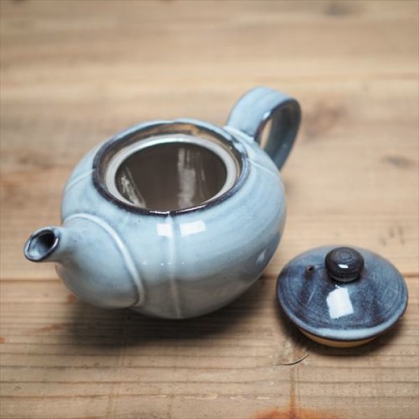 画像4: 萩焼/松光山栄光/青釉 ポット/Φ11.7XH8.2 (4)