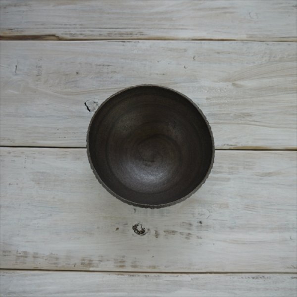 画像2: 増渕明/網目ボウル（大）/ブラウン/Φ14 X H6 (2)