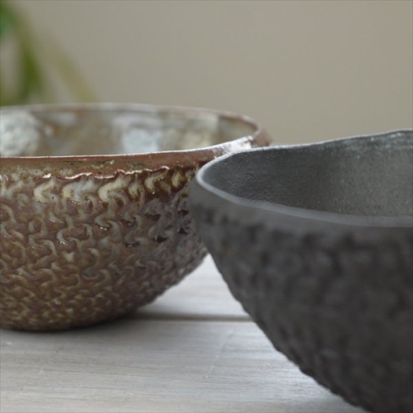 画像15: 増渕明/網目ボウル（中）/ブラック/Φ11 X H5 (15)